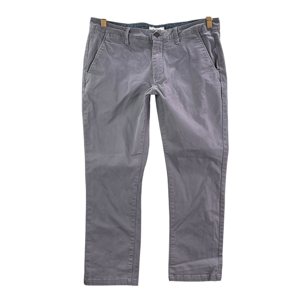 Flag & Anthem Chino Pants Men 38/27 Purple Grey Slim Fit Stretch Casual Academia